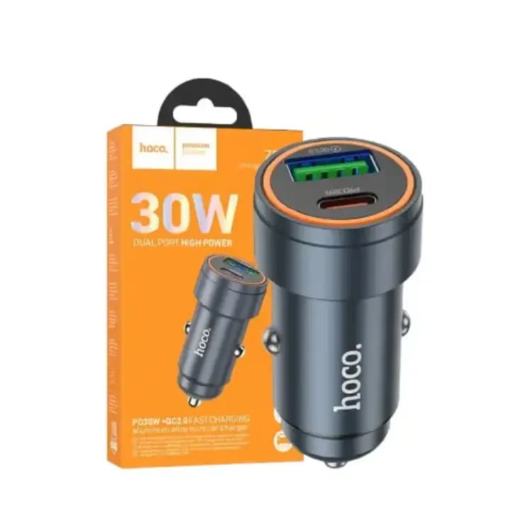 HOCO Z57A – Chargeur voiture rapide Glorious PD 30W + QC3.0 (C to C) – Double puissance, charge intelligente et design élégant