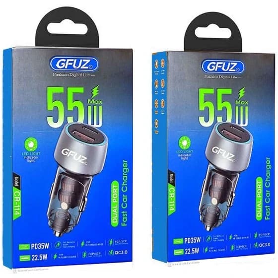 Chargeur Auto Gfuz Fast 55w 2 Port Origenal