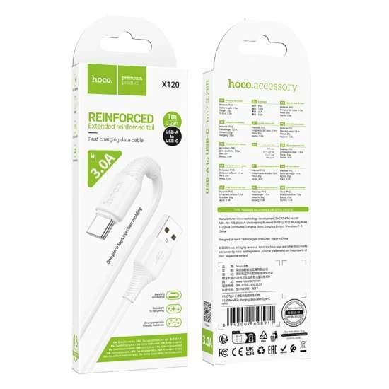 Cable Hoco Fast Charge 60w 3.0A Reinforced Usb-a To Usb-c X120